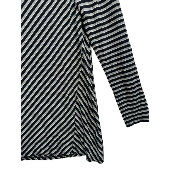 J Jill Wearever Collection Womens Tunic Striped Long Sleeve Top L Black & Gray - Picture 12 of 12